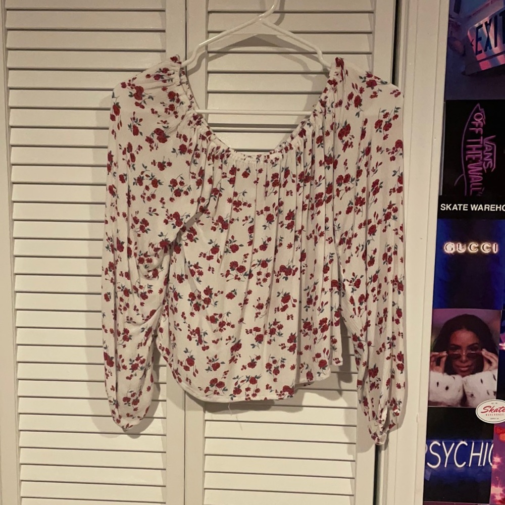 off the shoulder rose top